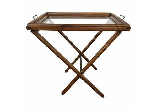 Italian Wooden Folding Serving Table Butlers Tray Stand Dry Bar