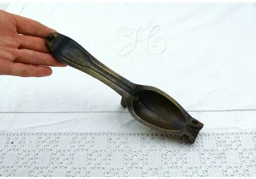 Antique French Bronze Foundry Casting Model For Pewter Spoon, Retro Curio Metalsmith Workshop Decor From France, Vintage Unusual Item