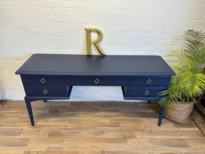 Stag Minstrel Dressing Table Painted Blue photo furniture