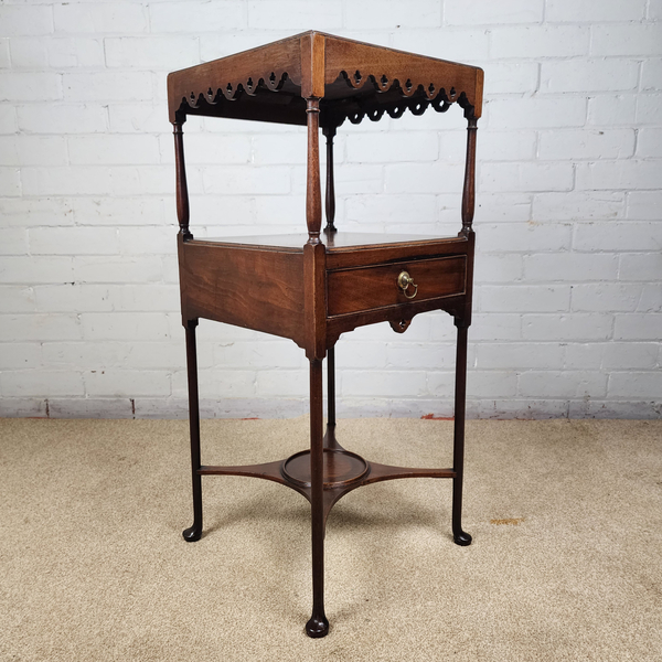 Georgian Mahogany Washstand With Pierced Frieze photo furniture