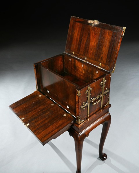 17th Century William And Mary Period Kingwood Strong Box / Coffre Fort On George I Stand photo furniture