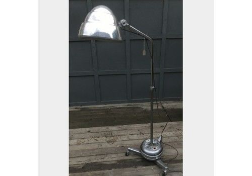 1950s Polished Hanovia Health Lamp On Wheels