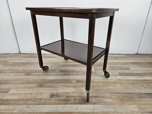 Coffee Table In Bent Beech With Wheels And Two Shelves From Thonet, 1930 photo furniture