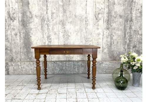 110cm Walnut Wood Turned Leg Bistro Table