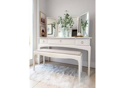 Spray Painted White Stag Compact Dressing Table Set