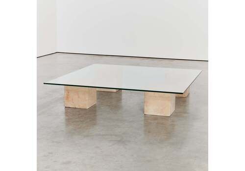 Postmodern Stone Cube Coffee Table