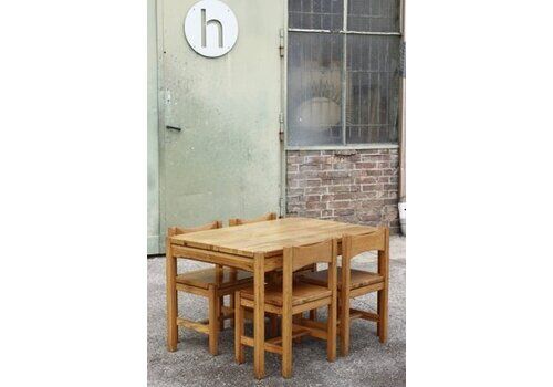 Hongisto Dining Table And Chairs By Ilmari Tapiovaara For Laukaan Puu, 1960s, Set Of 5