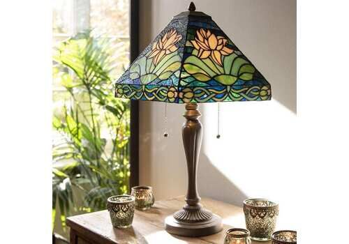 Elegant Art Deco Tiffany Style Floral Table Lamp   Stained Glass Lighting For Home & Office