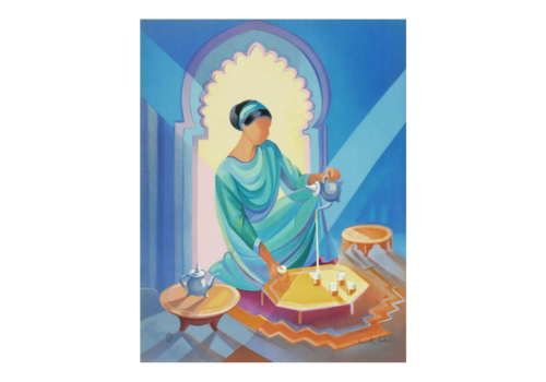 1990 Janick Lederle Oriental Tea Ceremony Lithograph