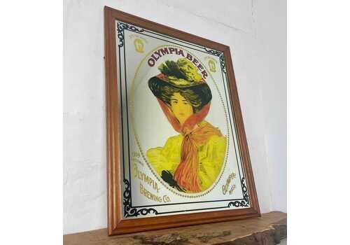 Olympia Beer Advertising Mirror, Vintage Beer Sign, Brewery And Pub Wall Art, Interior Design, Retro Gift, Picture, Collectibles Piece