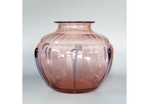 Large Murano Glass Vase With Applied Teardrops