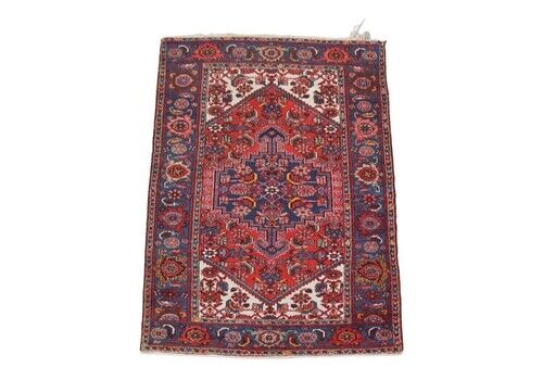 Colorful Vintage Oriental Hand Knotted Rug With Beautiful Patterns 201x139cm