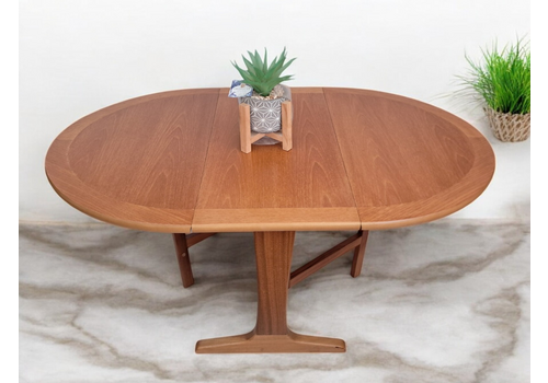 Mid Century Vintage Nathan Teak Coffee Table Drop Leaf Occasional Table Restored