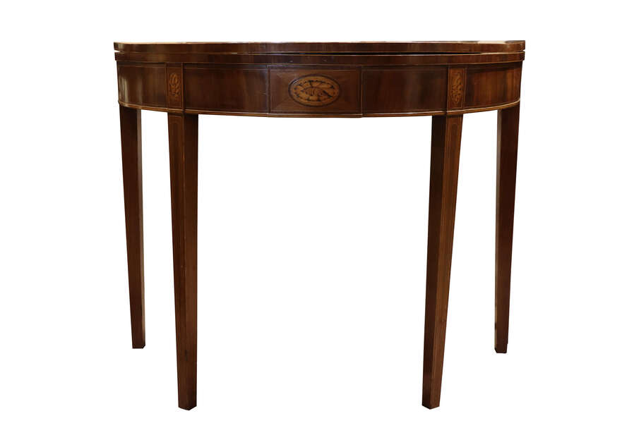 George III Mahogany Demi Lune Tea Table photo furniture