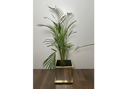 Mirrored And Gold Metal Planter