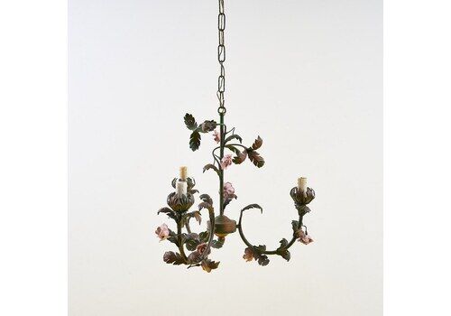 Vintage Floral Metal Chandelier