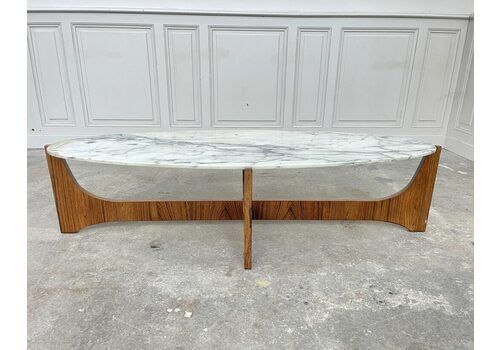 Rosewood And Marble Coffee Table