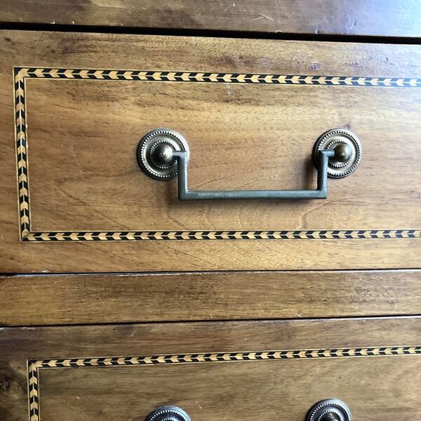 Inlaid Walnut Commode, 1900s, Antique photo furniture