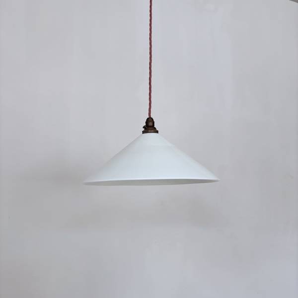 Set Of Three French Milk Glass Coolie Shades photo furniture