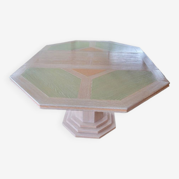 Octagonal Tonge Table 1980s, Vintage photo furniture