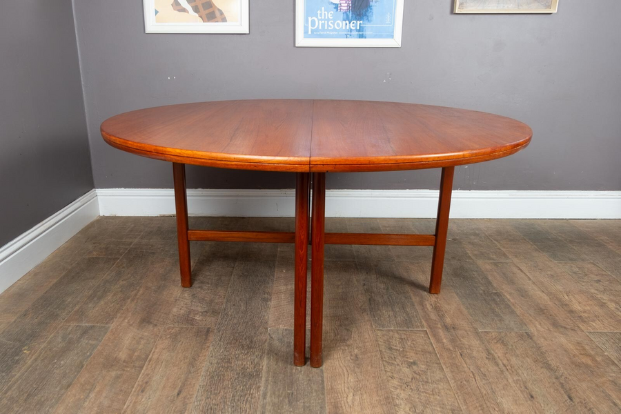 Vintage Retro Large Extending Archie Shine Round Dining Table photo furniture