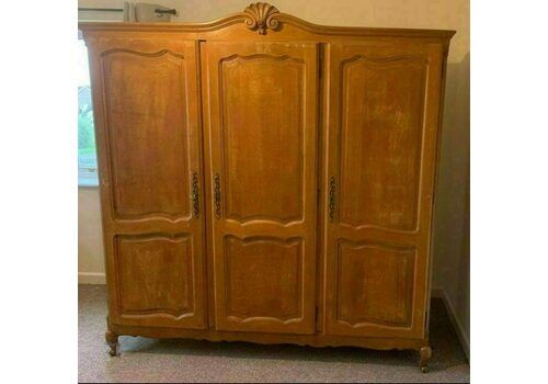 Custom Painted Beautiful Vintage Original French Louis XV Wardrobe