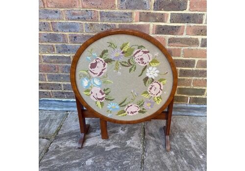 1950s Vintage Folding Fire Screen With Fold Out Table, Tapestry Top, Sturdy, Wonderful Attractive Vintage Firescreen, Fireguard, Fire Guard