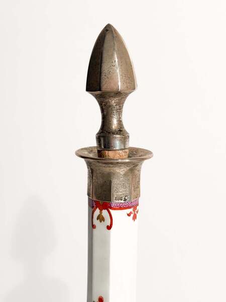 Meissen Porcelain Bottle With 800 Silver Cap Early Twentieth