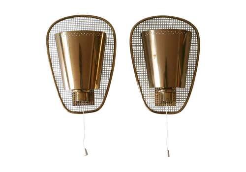 Set Of Two Rare & Highly Decorative Mid Century Modern Sconces Germany 1950s