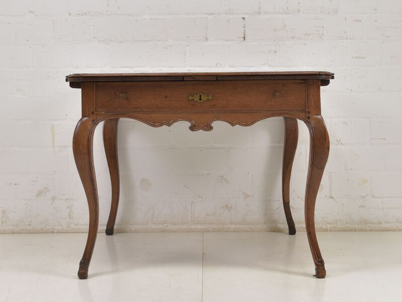 Antique! Small Extendable Kitchen Table Restored Rococo Oak Dining Table photo furniture
