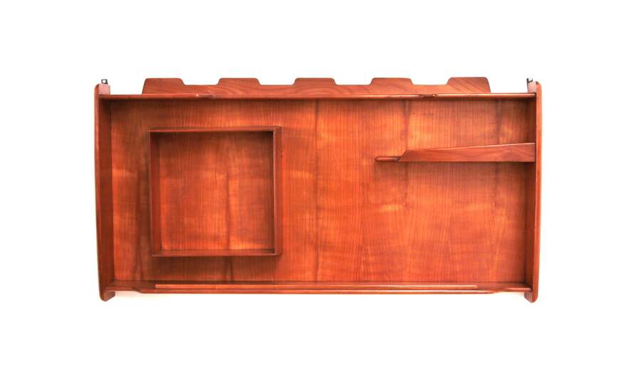 Italian Handmade Walnut Wall Cabinet From The 1960s. photo for sale