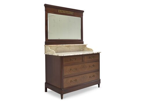 Antique! Mirrored Chest Of Drawers Restored Art Deco Mahogany Vanity Unit Bedroom