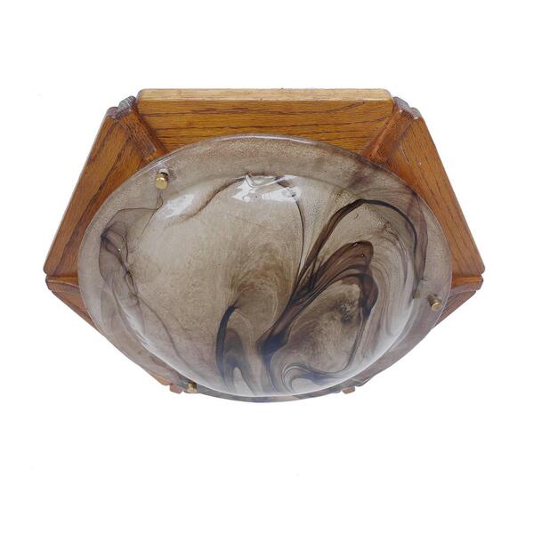 1 'Of 4' Kaiser Flush Mount Amber Murano Glass Ceiling Light, 1960s photo furniture