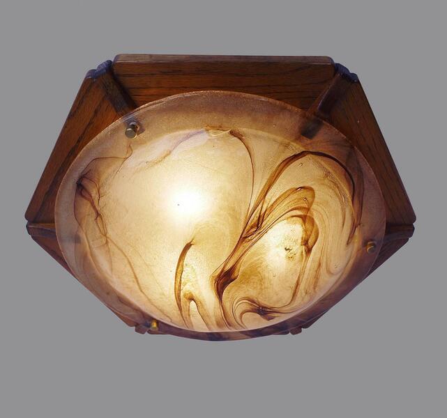 1 'Of 4' Kaiser Flush Mount Amber Murano Glass Ceiling Light, 1960s photo for sale
