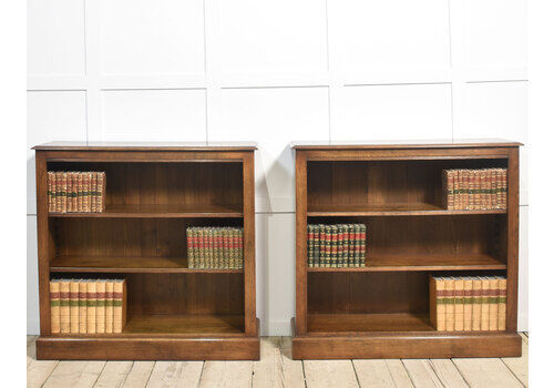 Pair Of Oak Open Bookcases