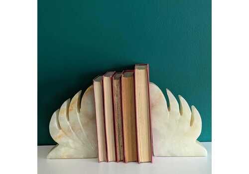 Vintage Onyx Art Deco Bookends – Elegant Hand Carved Stone Book Supports