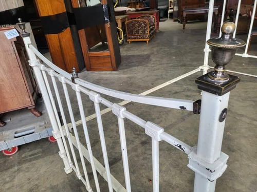 Antique Victorian Cast Iron Brass White 4ft Twin Bed Bedroom photo Furniture