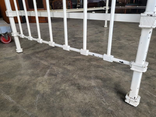 Antique Victorian Cast Iron Brass White 4ft Twin Bed Bedroom photo vinterior