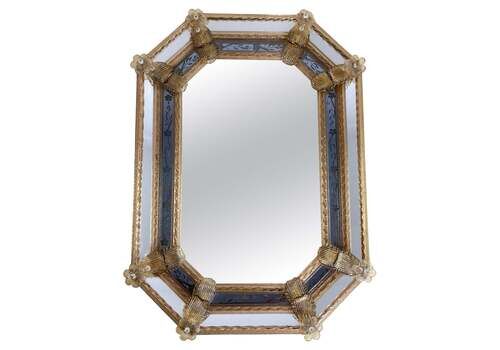 Mid Century Ercole Barovier Venetian Murano Glass Mirror  1960s
