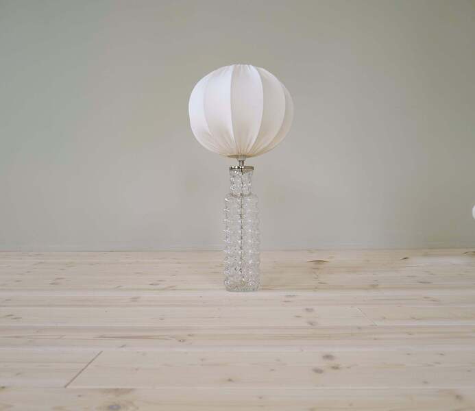 Midcentury Modern Drop Shaped Crystal Rare Table Lamp Orrefors By Carl Fagerlund photo furniture