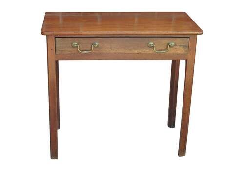 18th Century George III Solid Fruitwood Side Table Single Drawer, Circa 1760