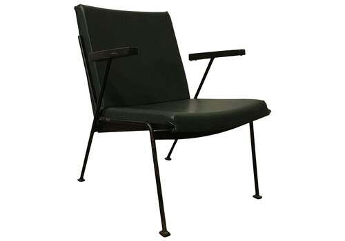 1959, Wim Rietveld For Ahrend De Cirkel, Oase Chair Original Green Leatherette
