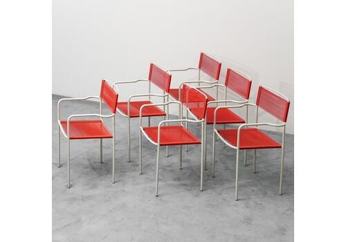 Set Of 6 Chairs Mod. Spaghetti Giandomenico Belotti For Alias ​​80s Vintage Modernism
