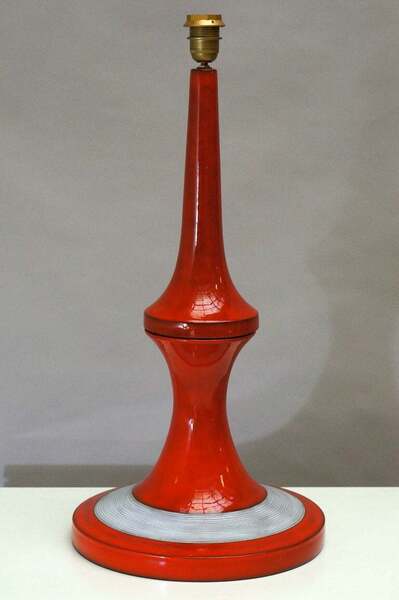 Tall 1960s Ceramic Table Lamp By Oswald Tieberghien photo furniture
