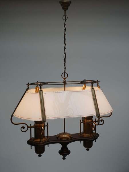 Elegant Glass And Copper Ceiling Light photo furniture