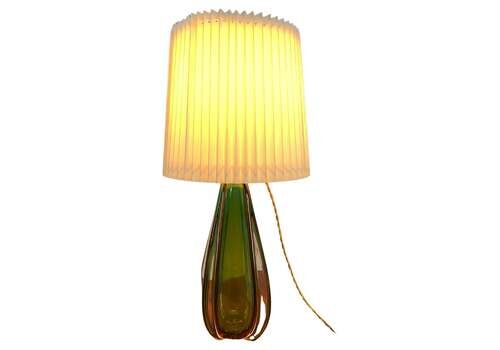 A Vintage Glass Table Lamp By Val Saint Lambert Of Belgium