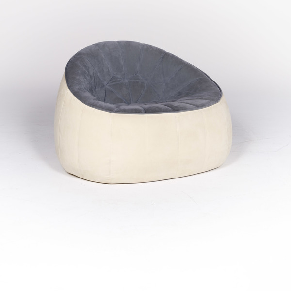 Ligne Roset Pumpkin Designer Fabric Armchair Cream Blue By Pierre Paulin Beanbag Chair 8539
