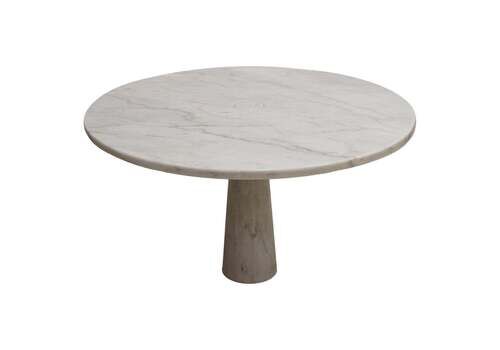 Midcentury Angelo Mangiarotti Round Marble Dining Table, Italy, 1969s
