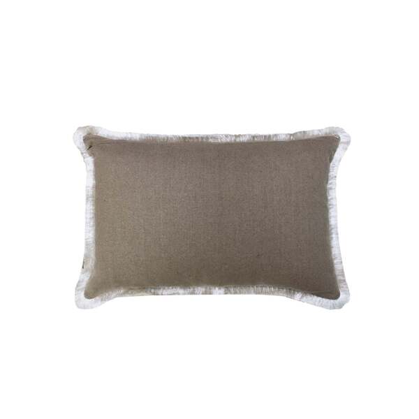 Velvet Cushion In Cotton With Double Tinsel Trim And Linen Back photo furniture