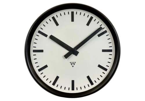 Large Industrial Bakelite Factory Wall Clock From Pragotron 1960s